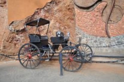 Una antigua calesa a la entrada de la antigua mina de El Edén, en Zacatecas.