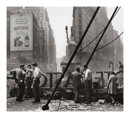 VE-Day, Times Square, Nueva York, 1945.