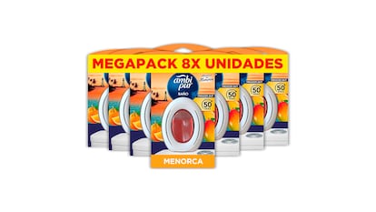 Ofertas de primavera productos de limpieza sobre fondo blanco.