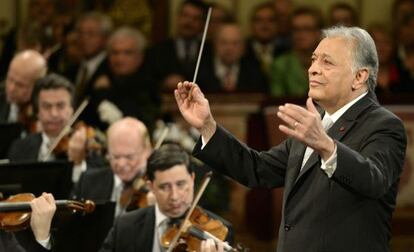 El director indio Zubin Mehta durante el concierto.