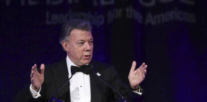 Santos, durante un acto en Washington la semana pasada.