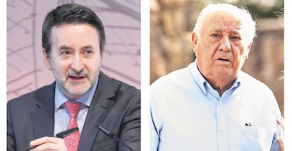 Josu Jon Imaz, consejero delegado de Repsol; Amancio Ortega, fundador de Inditex.