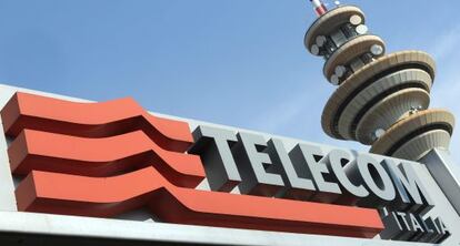 El logo de Telecom Italia en una imagen de archivo