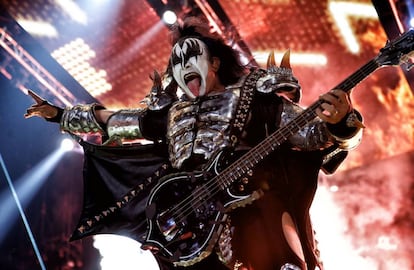 Gene Simmons, en un concierto de Kiss en el Palacio de los Deportes de Madrid, en junio de 2015.
