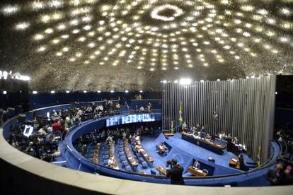 O plenário do Senado, no quinto dia de julgamento do impeachment de Dilma Rousseff. 