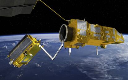 e.Deorbit utilizará un brazo robótico para atrapar los residuos.