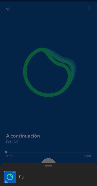Uso de la función AI DJ Spotify en un smartphone