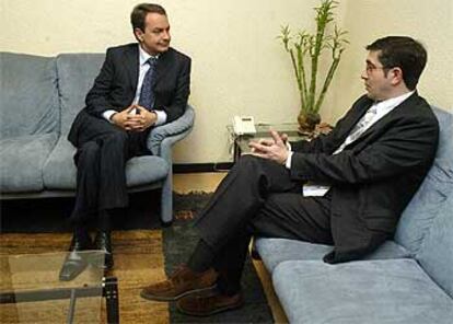 José Luis Rodríguez Zapatero y Patxi López, durante su reunión en La Moncloa.