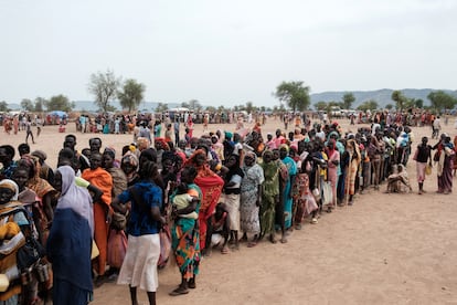 Un campo de refugiados en Agari, Kordofán del Sur (Sudán), en junio de 2024.