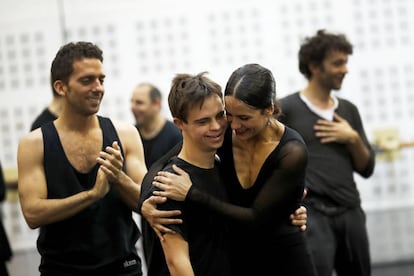 Youths with Down Syndrome rehearsed with the dance company BNE in Madrid.