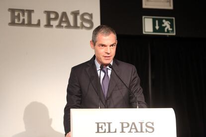 El embajador de Francia en España, Jérôme Bonnafont, durante su intervención en la sede de EL PAÍS, donde aseguró que ha recibido innumerables demostraciones de solidaridad procedentes de España.