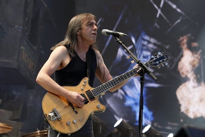 Malcolm Young, num show em Berlim (Alemanha).