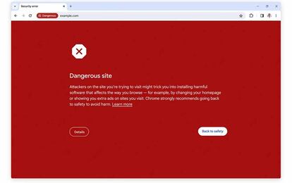 Chrome aviso de seguridad
