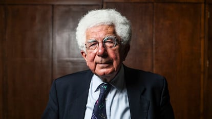 Israeli-British historian Avi Shlaim at the University of Philology in Madrid, October 2023.