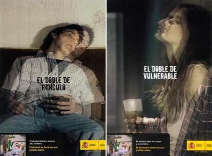 Imágenes de la nueva campaña del Ministerio de Sanidad contra el consumo de alcohol por parte de menores.