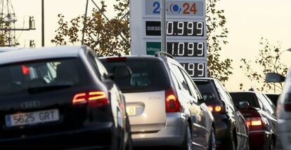 Una gasolinera del distrito de Carabanchel, en Madrid