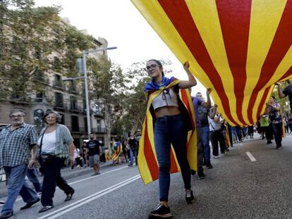 Manifestación independentista en Barcelona, el pasado martes.