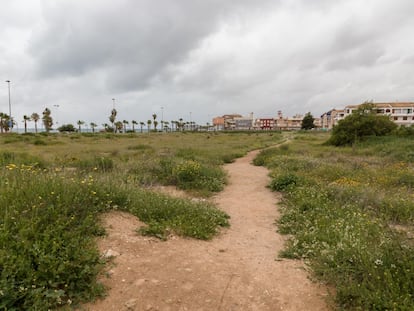 Las parcelas frente a la playa de los Náufragos, donde se proyecta levantar nueve rascacielos.