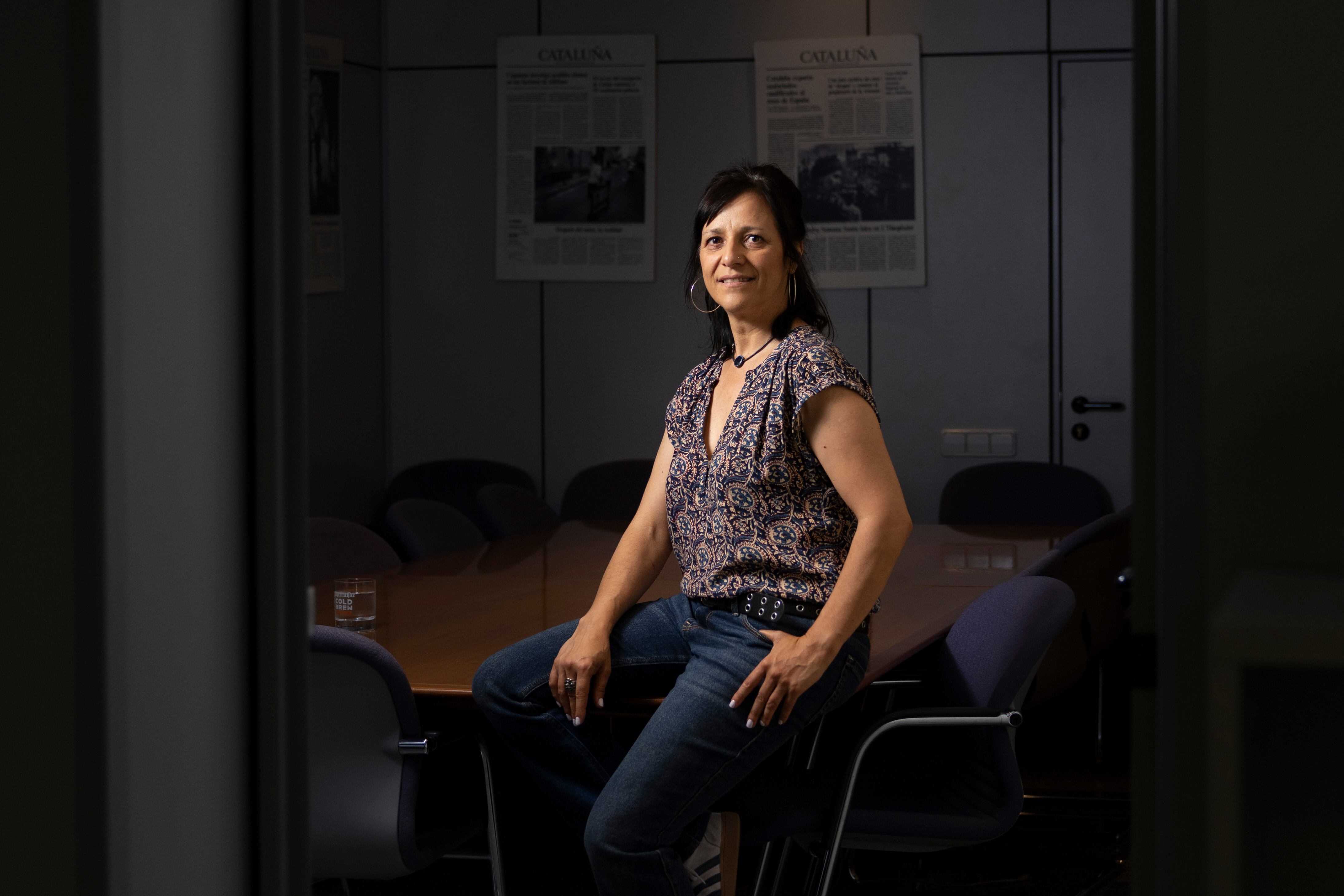 Iolanda Segura, spokesperson for the Ustec union, this Thursday in the EL PAÍS editorial office. 