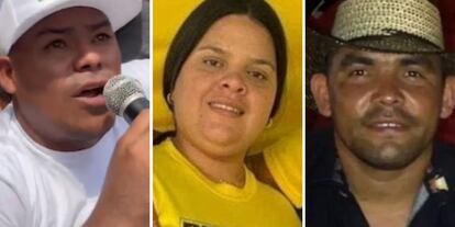 Oscar Castañeda, Ámbar Márquez y Víctor Castillo, en imágenes de redes sociales.