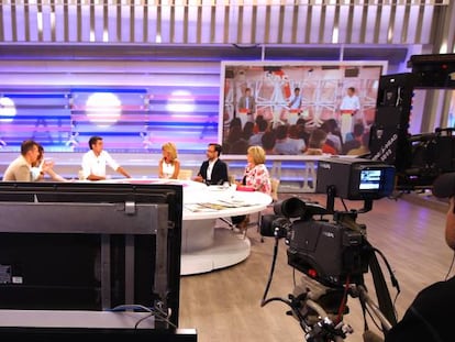 Plató de Tele 5, un canal propiedad de Mediaset.