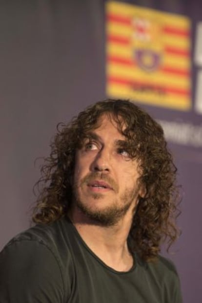 Puyol, en el acto de su despedida.