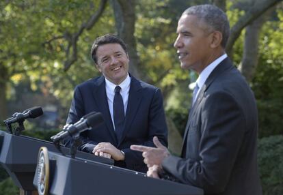 Renzi con Obama en la Casa Blanca, el 18 de octubre de 2016. 