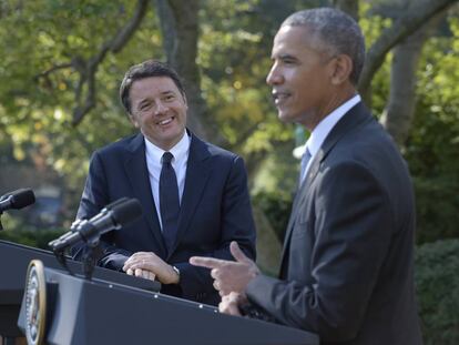 Renzi con Obama en la Casa Blanca, el 18 de octubre de 2016. 