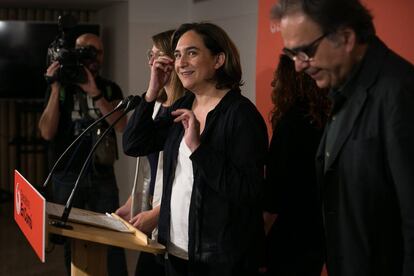 Rueda de prensa de Ada Colau, este domingo.