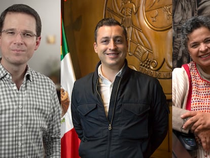 Ricardo Anaya (PAN), Luis Donaldo Colosio Riojas (Movimiento Ciudadano) y Beatriz Paredes (PRI).