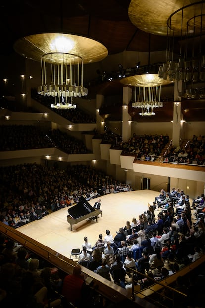 Un momento de la actuación en el Auditorio Nacional.