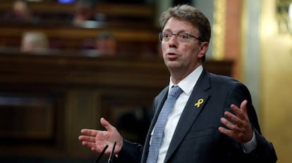 El diputado del PDeCAT Ferrán Bel, durante una intervención el pleno del Congreso de los Diputados.