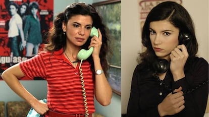 El caso de Inés Alcántara, la hija de 'Cuéntame', es uno de los más llamativos en España: le han dado vida dos actrices, Pilar Punzano (derecha) e Irene Visedo (iquierda).