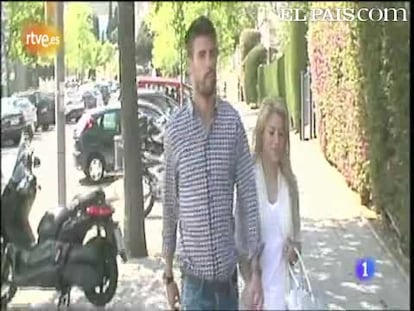 Shakira y Piqué, juntos antes de la final de Copa del Rey