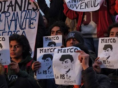 Protestas por la desaparición de Marco Antonio Sánchez.