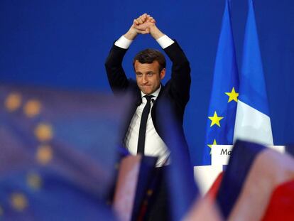 Emmanuel Macron el pasado domingo en Paris.