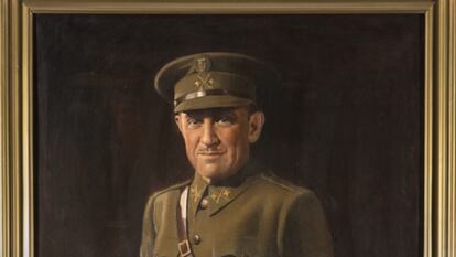 Retrato del exministro Francisco Gómez de Jordana (entre del 22 de abril de 1937 y el 9 de agosto de 1939 y el 3 de septiembre de 1942 y el 3 de agosto de 1944), retirado del Palacio de Santa Cruz.