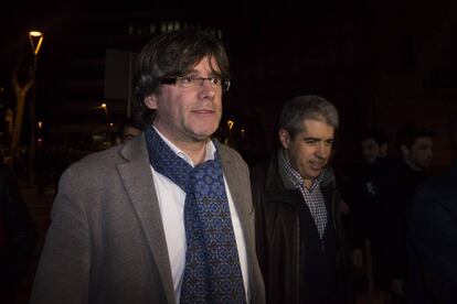 Carles Puigdemont, aquest dissabte a la seu de CDC.