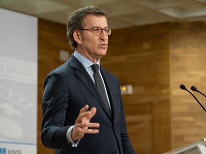 Alberto Núñez Feijóo en rueda de prensa el pasado viernes.