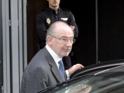 Rodrigo Rato tras su declaraci&oacute;n en la Audiencia Nacional.