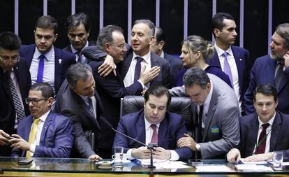 Deputados durante discussão da reforma da Previdência.