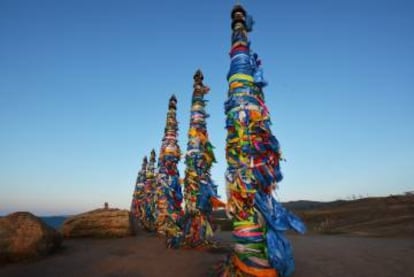 Cabo Burkhan, en la isla de Olkhon del lago Baikal, en Siberia (Rusia).