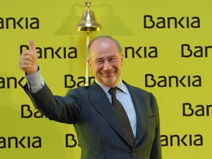 Rodrigo Rato, expresidente de Bankia, en la salida a Bolsa de la entidad.