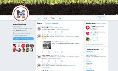 Cuenta de Twitter abierta por los seguidores de Tomás Gómez.