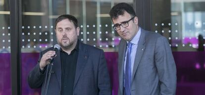 Oriol Junqueras i Lluis Salvadó, a Barcelona l'abril passat.