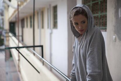 María Hervás, protagonista de 'Iphigenia en Vallecas', que se representa en el Teatro Pavón Kamikaze.