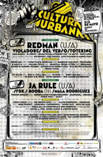 Cartel de Cultura urbana 2007 con Toteking, Chojin y Ja rule, entre otros.