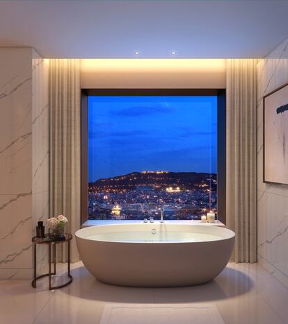 Lavabo d'una dels habitatges gestionats per Mandarin Oriental.