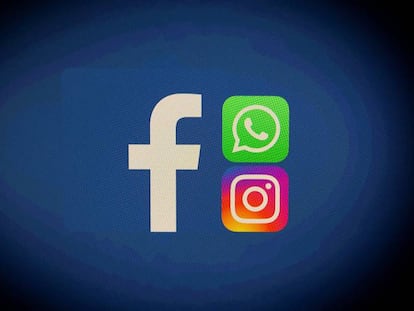 Logos de Facebook, Whatsapp e Instagram.