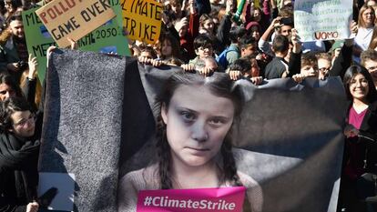 Una manifestación contra el cambio climático en Roma hace unas semanas.